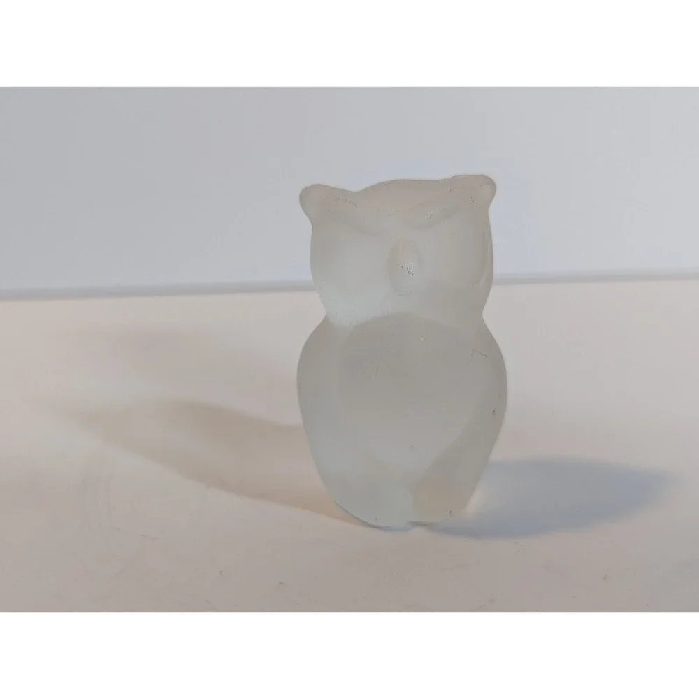 Vintage Frosted Crystal 2 1/4‎ in Owl